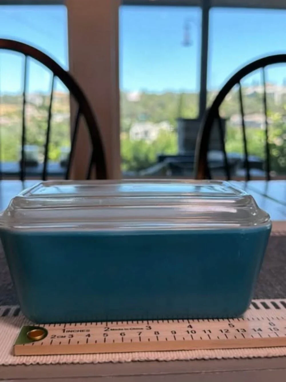 Vintage Pyrex 503 Turquoise Refrigerator Dish with Lid